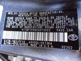 2012 Toyota Camry SE Gray 2.5L AT #Z24784